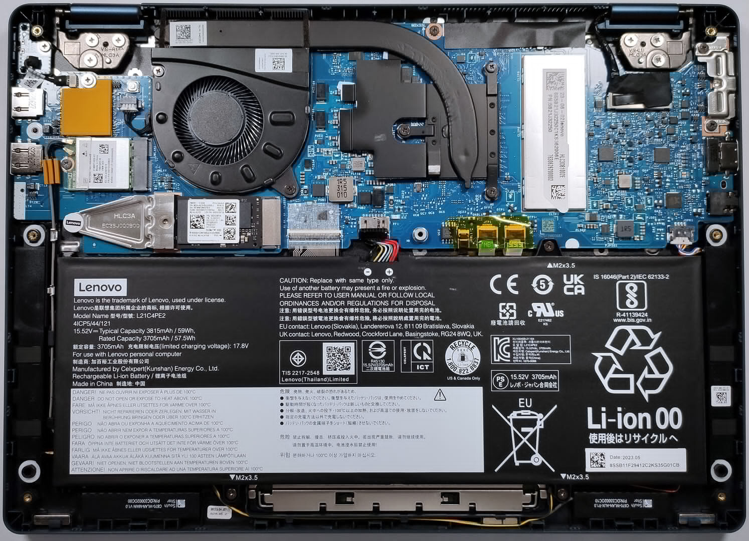 Internal Photo of Lenovo thinkbook 13S G4+ IAP, thinkbook 13S G3 IAP, yoga 6 13ALC7, yoga 6 13ABR8, K3-ACN 2022, gray backlit US keyboard (yoga 6 13abr8)